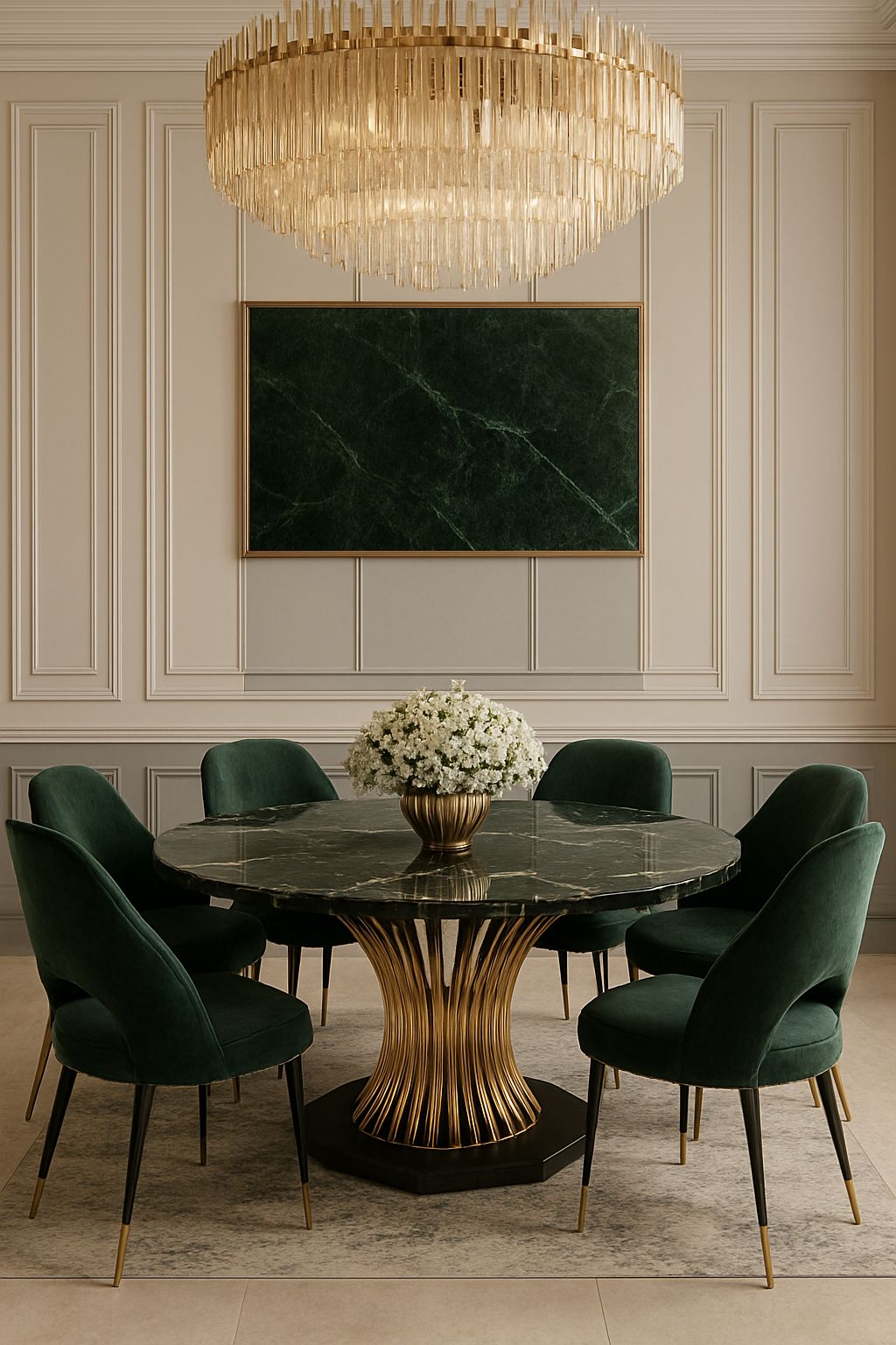 طراحی دکوراسیون داخلی با ترکیب رنگ یشمی و سبز